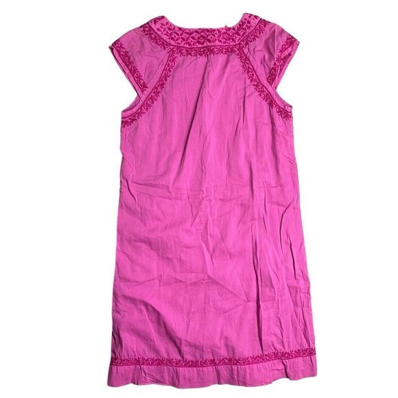 Roller Rabbit Dress Girls 12 Pink Embroidered Floral Faith Cap Sleeve - Picture 8 of 10